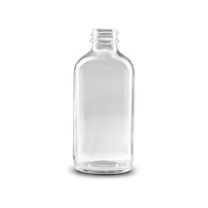8 oz Clear Glass Boston Round Bottle 28-400 Neck Finish