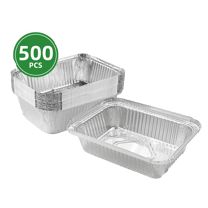 1.5 lb. Oblong Deep Foil Take-Out Container - (500/Case)