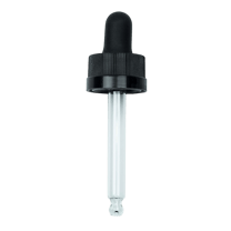CRC (Child Resistant Closure) Dropper - Black - 64mm 18-400 (BUBBLE Pipette)