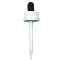 CRC (Child Resistant Closure) Dropper - Black Rubber with White Cap - 76mm 20-400(1400/case)