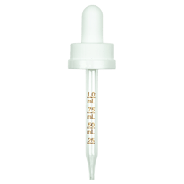 CRC (Child Resistant Closure) Dropper - White with Measurement Markings on Pipette - 109mm 22-400(1000/case)