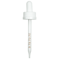 CRC (Child Resistant Closure) Dropper - White with Measurement Markings on Pipette - 91mm 20-400(1400/case)