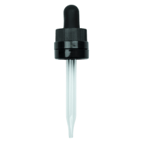 CRC/TE (Child Resistant Closure/Tamper Evident) Super Dropper - Black - 77mm 18-415(1800/case)