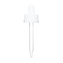 20-400 White CRC Dropper with 76 mm Glass Pipette (Fits 1 oz Boston Round Bottle) - 1400/Case