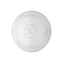 Fabri-Kal LKC16/24FX Kal-Clear/Nexclear PET Plastic Flat Lid w/ Straw Slot, Clear, Fits 12 /14, 16 / 18, 20, & 24 oz - (1000/Case)
