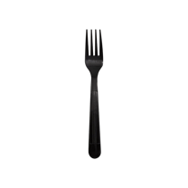 6.5" Compostable Black Fork – Heavy-Duty CPLA Cutlery for Eco-Friendly Dining