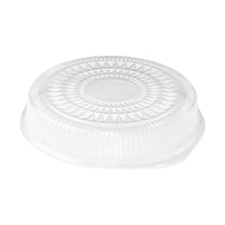 HFA 16" Clear Plastic Round Embossed Dome Lid for Aluminum Foil Serving Tray - (25/Case) 2012DL