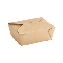 Kraft PLA Lined Compostable #8 Take-Out Container 6" x 4.625" x 2.5" - (200/Case)