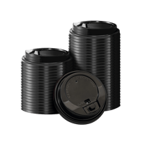 Black 10-24 oz. Paper Hot Cup Lids - (1000/Case)