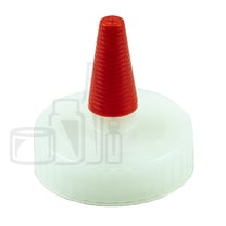 Natural-colored PP 28-400 ribbed skirt yorker spout with red tip(2000/case)