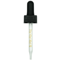 NON CRC (Child Resistant Closure) Dropper - Black with Measurement Markings on Pipette - 76mm 20-400(1400/case)