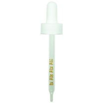 NON CRC (Child Resistant Closure) Dropper - White with Measurement Markings on Pipette - 91mm 20-400(1400/case)
