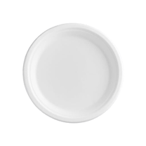 9" White Sugarcane Bagasse Round Plates - (500/Case)