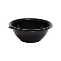 WNA Caterline APB80BL Pack n’ Serve Black Round PET Plastic Bowl, 80 oz - (25/Case)