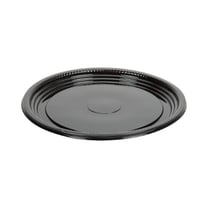 WNA Caterline Casuals 18" Black Round PET Plastic Catering Tray - (25/Case) A518PBL