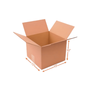 10" x 10" x 10" Corrugated Shipping Box – Kraft 32 ECT, Single Wall - (25/Bundle)