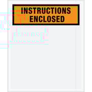 12 x 10" Orange "Instructions Enclosed" Envelopes