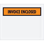 4 1/2 x 5 1/2" Orange "Invoice Enclosed" Envelopes