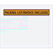 4 1/2 x 5 1/2" Orange "Packing List/Invoice Enclosed" Envelopes