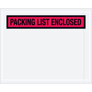 4 1/2 x 5 1/2" Red "Packing List Enclosed" Envelopes