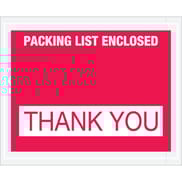 4 1/2 x 5 1/2" Red "Packing List Enclosed - Thank You" Envelopes