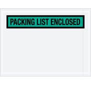 4 1/2 x 6" Green "Packing List Enclosed" Envelopes
