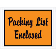 4 1/2 x 6" Orange "Packing List Enclosed" Envelopes