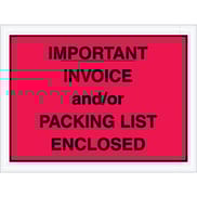 4 1/2 x 6" Red "Important Invoice and/or Packing List Enclosed" Envelopes