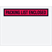 4 1/2 x 6" Red "Packing List Enclosed" Envelopes
