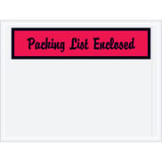 4 1/2 x 6" Red "Packing List Enclosed" Envelopes