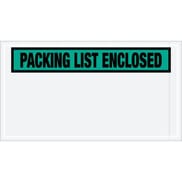 5 1/2 x 10" Green "Packing List Enclosed" Envelopes