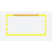 5 1/2 x 10" Yellow Border "Hazardous Waste" Document Envelopes