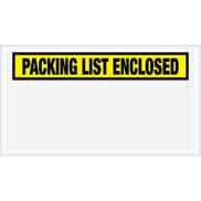 5 1/2 x 10" Yellow "Packing List Enclosed" Envelopes