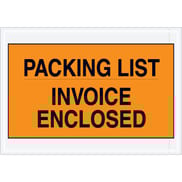 7 x 10" Orange "Packing List/Invoice Enclosed" Envelopes