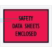 7 x 5 1/2" Red "Safety Data Sheets Enclosed" Envelopes
