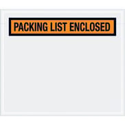 7 x 6" Orange "Packing List Enclosed" Envelopes