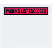 7 x 6" Red "Packing List Enclosed" Envelopes
