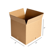 7" x 7" x 7" Corrugated Shipping Box – Kraft 32 ECT, Single Wall - (25/Bundle)