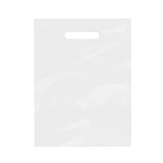 9 x 12" - 2 Mil White Merchandise Bags with Die-Cut Handles