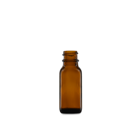 0.5 oz Amber Glass Boston Round Bottle 18-400 Neck Finish