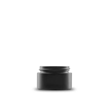 0.5 oz Black Frosted Glass Cylinder Low-Profile Jar 41-400 Neck Finish