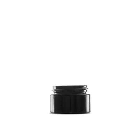 0.5 oz Black UV Glass Cylinder Low-Profile Jar 41-400 Neck Finish