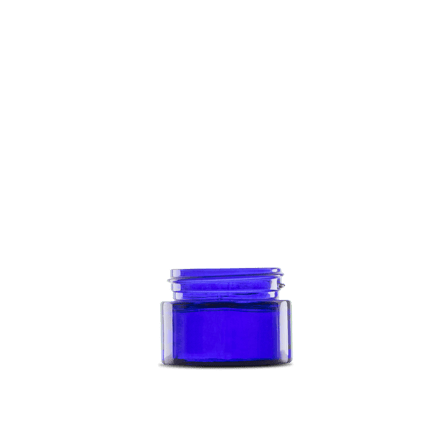 0.5 oz Blue Glass Cylinder Low-Profile Jar 41-400 Neck Finish