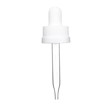 18-400 White CRC Dropper with 64 mm Glass Pipette - (1000/Case)