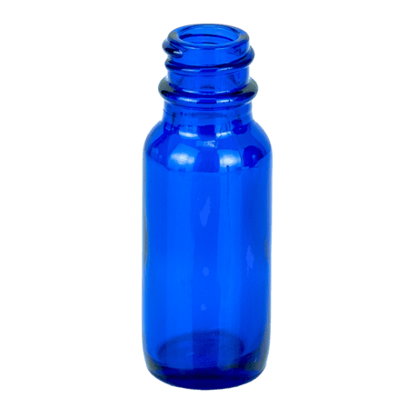 0.5oz Blue Glass Boston Round Bottle 18-400(540/case)