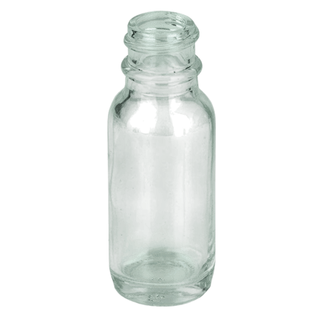0.5oz Clear Glass Boston Round Bottle 18-400(540/case)
