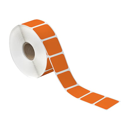 1 1/2 x 1" Orange Desktop Direct Thermal Label