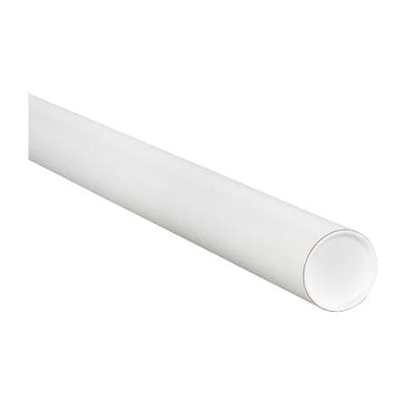 1 1/2 x 18" White Tubes with Caps