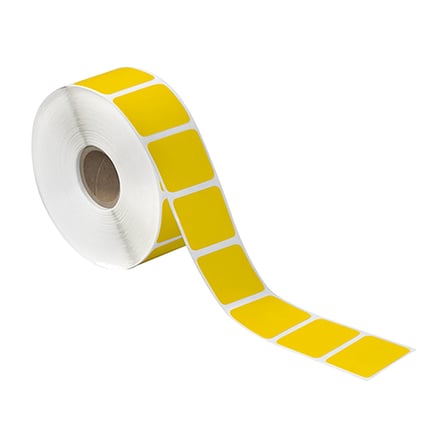 1 1/2 x 3/4" Yellow Desktop Direct Thermal Label