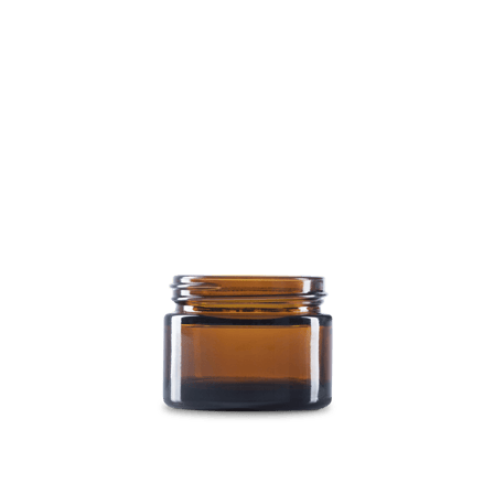 1.7 oz Amber Glass Cylinder Low-Profile Jar 53-400 Neck Finish